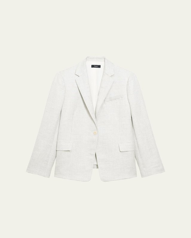 Houndstooth Slim-Fit Blazer